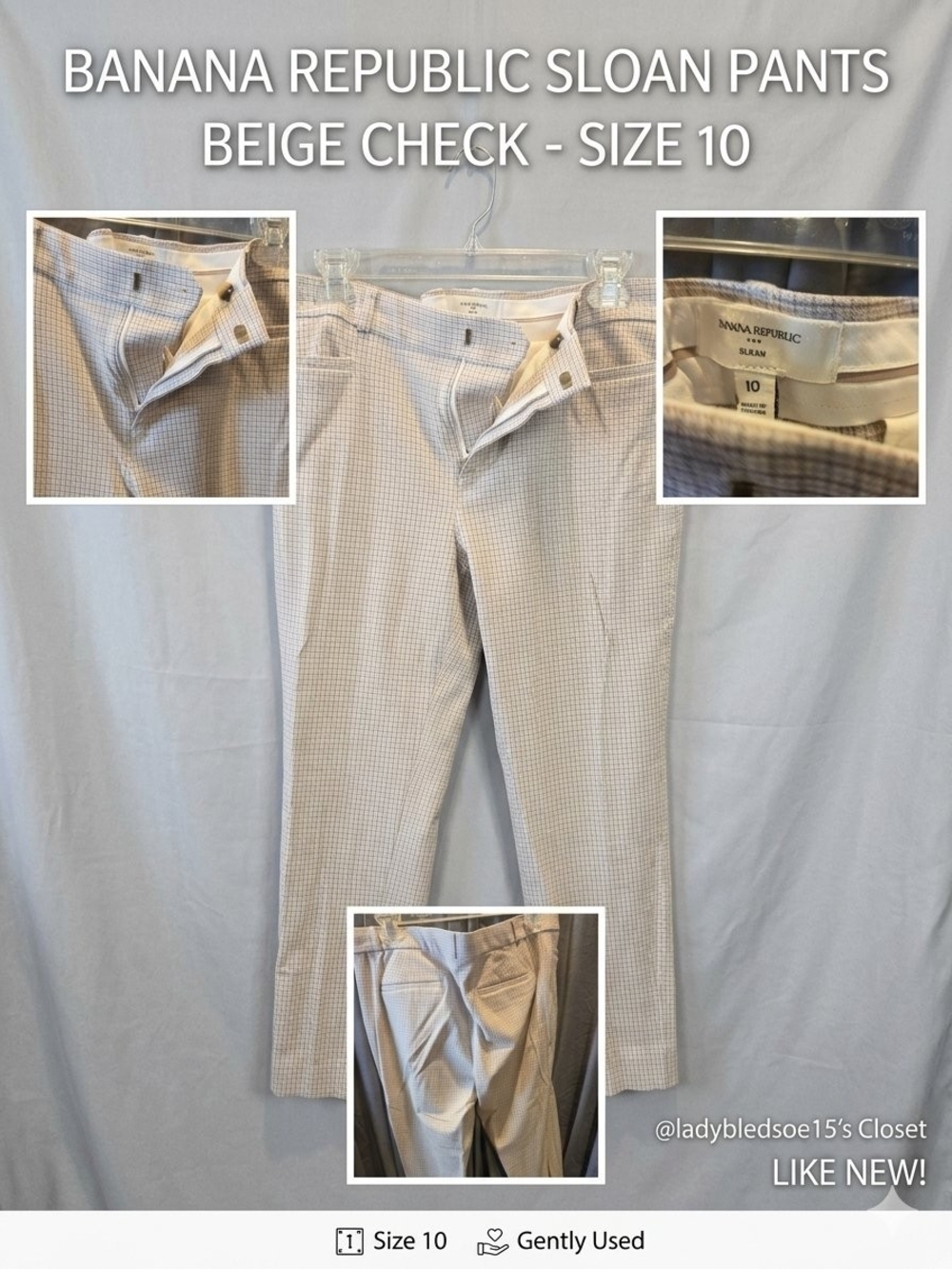 Banana Republic Sloan Beige Check Dress Pants